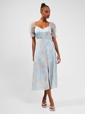 2020s French Connection Diana Drape Floral Midi Dress Size 6 NWT